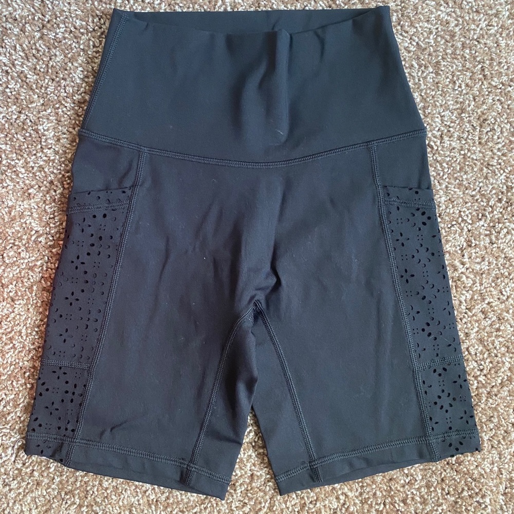 Black Biker Shorts with Pockets